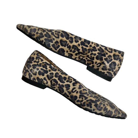 Mara Bini Leopard Print Point Toe Ballet Flats Size 39 Smart Capsule Wardrobe - Picture 8 of 11